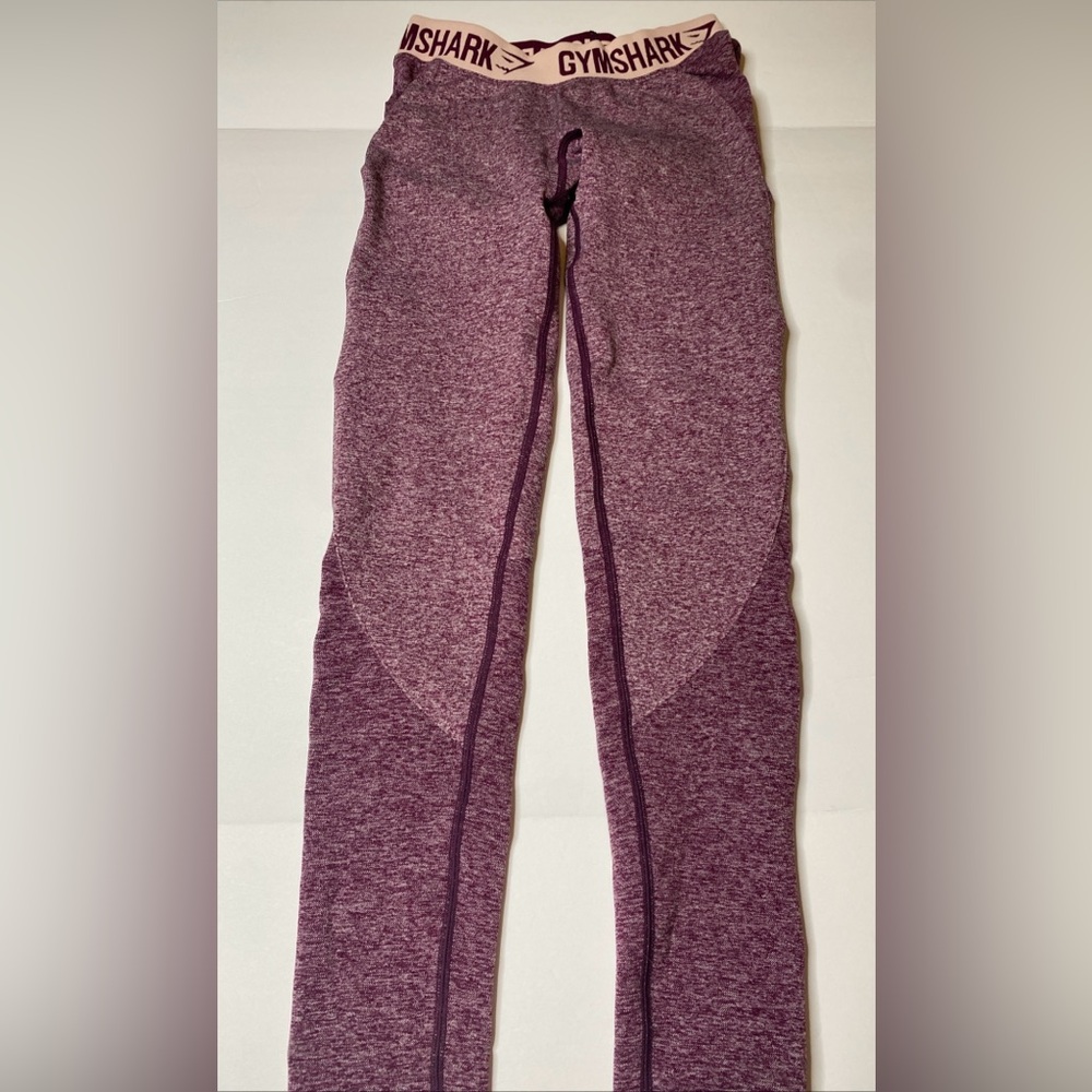 Gymshark Flex Low Rise Leggings Size Small S Red Pink Spell Out Logo Stretch (O)